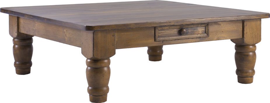 French Country 48 inch Square Coffee Table stained
