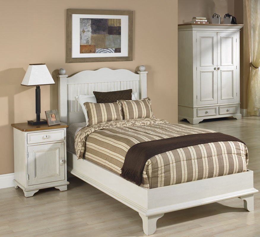 Beadboard Platform Bed painted