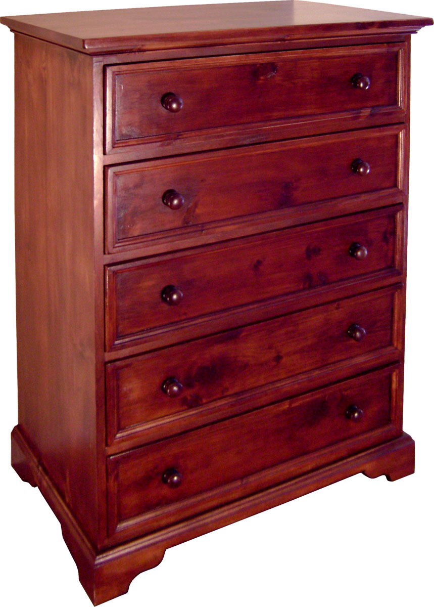 Five Drawer Dresser stained Black Cherry