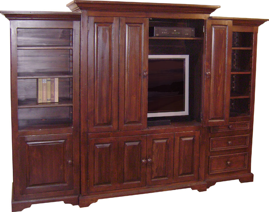 French Country Flat Screen Entertainment Center stained