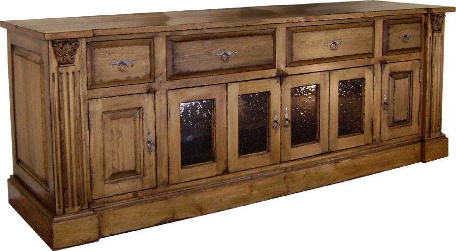 French Provincial Media Console, stained
