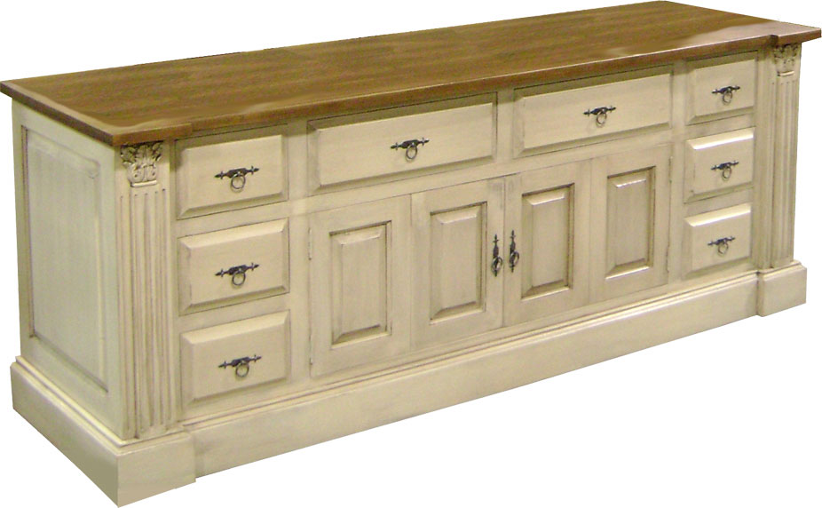 French Provincial TV Stand, painted
