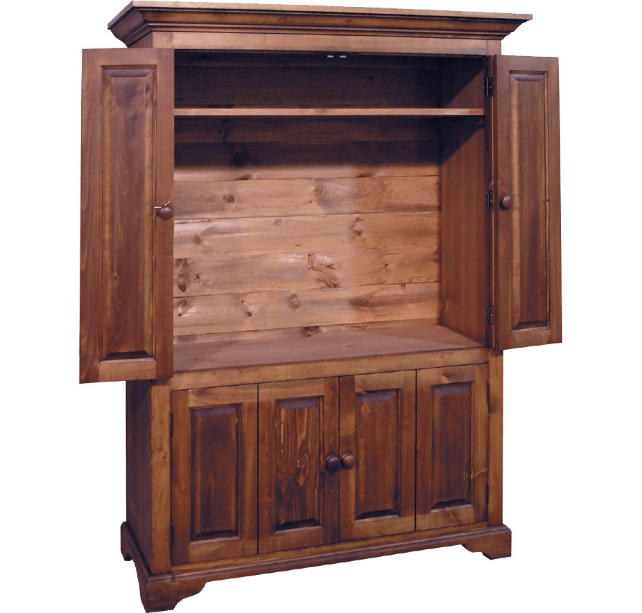 French Country Flat Screen TV Armoire stained