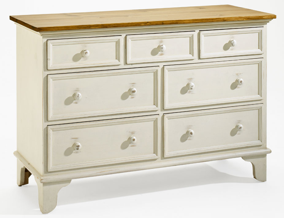 Seven Drawer Dresser painted white