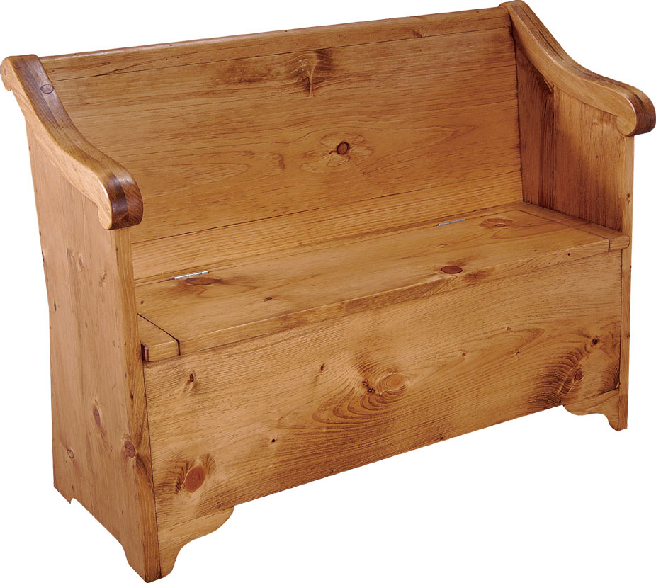 French Country Sleigh Bench stained