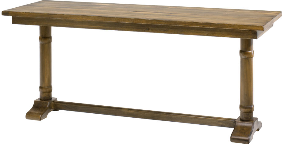 Trestle Leg Console Table stained