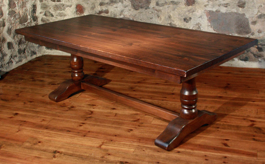 French Country Trestle Table, Sequoia top and base