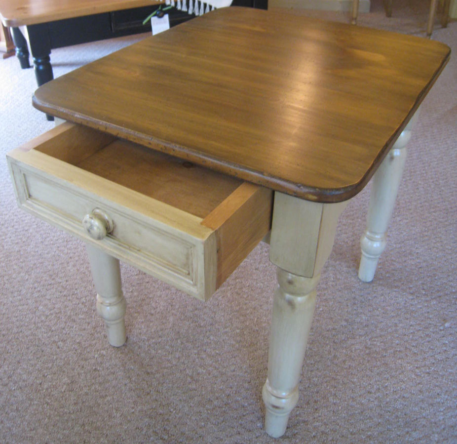 Turned Leg End Table painted and stained