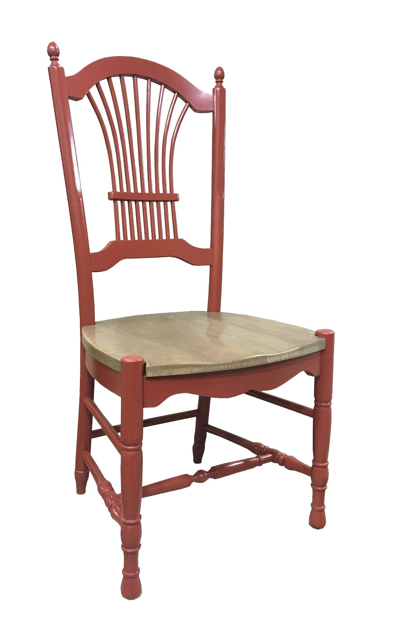 French Country Wheat Back side chair painted and stained