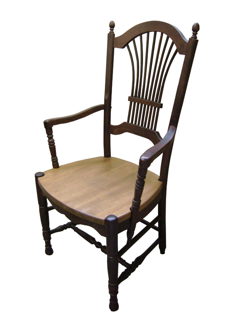 French Country Wheat Back side chair stained finish