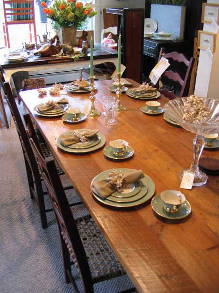 French Country Farm Table, Vintage top