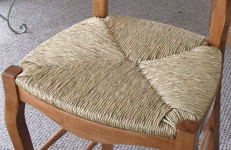 Rush And Wood Seat For Country French Ladderback Wheat Back Rush Seat V Weave Pattern