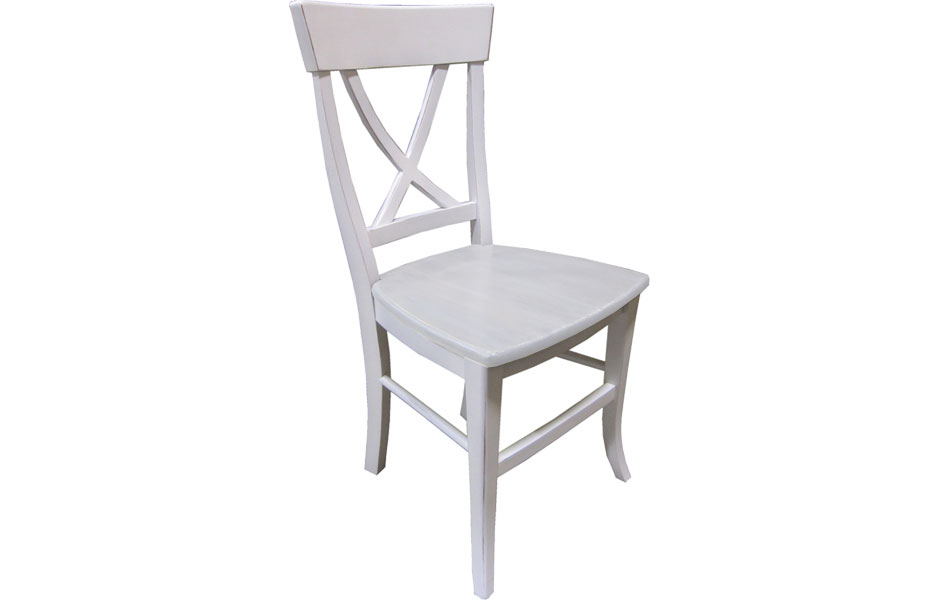 French Country X Back Chair Dining X Back Side Chair In White Paint