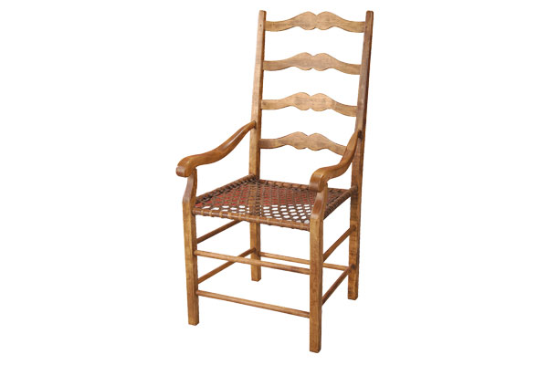 French Country Ladderback Arm Chair with Natural stain