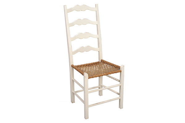 French Country Ladderback Side Chair with Champlain White paint