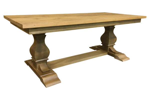 French Country Provincial Trestle Table, stained in Natural wood stain color