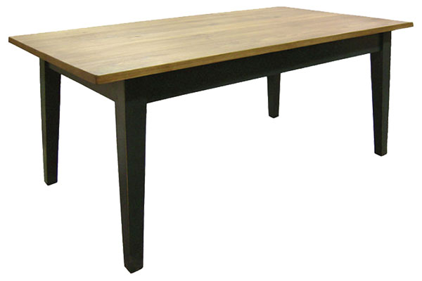French Country Tapered Leg Table, Black