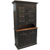 French Country 2 Glass Door Cupboard painted Black
