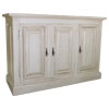 French Country 3 Door Tall Provincial Buffet painted Champlain White Glazed