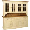 French Country 4 Glass Door Cupboard painted Buttermilk
