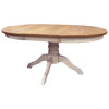 French Country 48 inch Round Dining Table, Footed Base