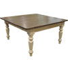 French Country 60 inch Square Dining Table, 5 inch Turned Leg