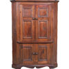 French Country Corner TV Armoire stained