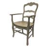 Country French Ladderback Arm Chair, painted