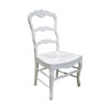 Country French Ladderback Chair in White Milk Paint