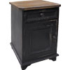 French Country Door and Drawer End Table painted Black