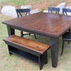 French Country Bench and Table painted Black and Black Cherry