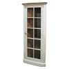 French Country Glass Door Corner Cupboard painted