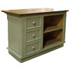 Kitchen Island Vertical Drawers painted Acadia Pear