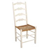 French Country Ladderback Chair in White Milk Paint
