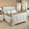 French Country Raised Panel Bed White