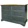 French Country Six Drawer Dresser Blue