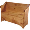 French Country Sleigh Bench stained Natural