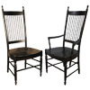 French Country Spindleack Chair in Black Milk Paint