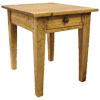 French Country Square Leg End Table stained Natural
