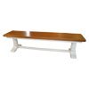 French Country Trestle Bench painted White