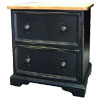 French Country Two Drawer End Table painted Black