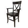 French Country X Back Arm Chair in Black milk paint