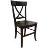 French Country X Back Side Chair in Black milk paint